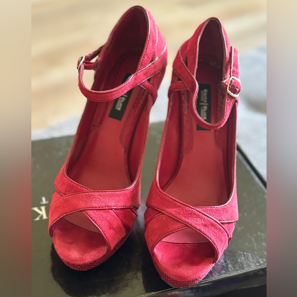 White House Black Market Red Platform Heels